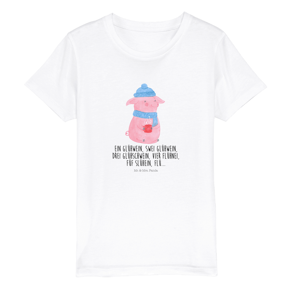 Organic Kinder T-Shirt Schweinchen Glühwein Kinder T-Shirt, Kinder T-Shirt Mädchen, Kinder T-Shirt Jungen, Winter, Weihnachten, Weihnachtsdeko, Nikolaus, Advent, Heiligabend, Wintermotiv, Glühwein, Betrunken, Weihnachtsmarkt, Spruch