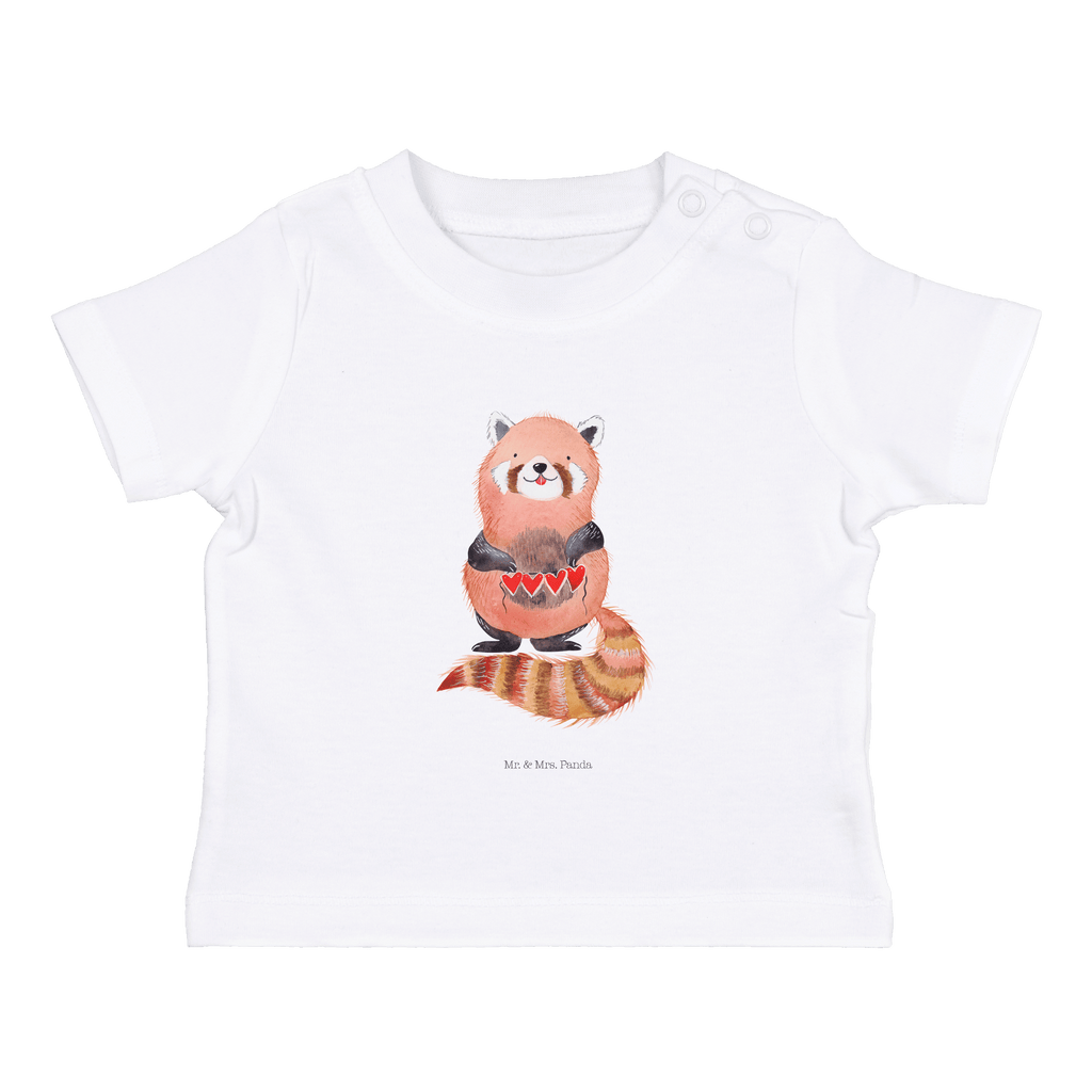 Organic Baby Shirt Roter Panda Baby T-Shirt, Jungen Baby T-Shirt, Mädchen Baby T-Shirt, Shirt, Tiermotive, Gute Laune, lustige Sprüche, Tiere, Panda, Liebe, Rot, Herz, Liebling, Lieblingsmensch