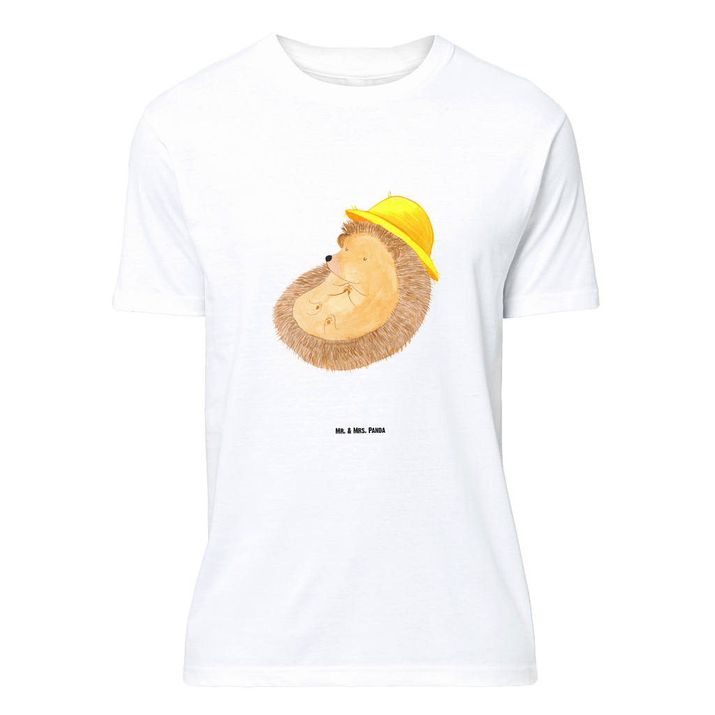 T-Shirt Standard Igel betet T-Shirt, Shirt, Tshirt, Lustiges T-Shirt, T-Shirt mit Spruch, Party, Junggesellenabschied, Jubiläum, Geburstag, Herrn, Damen, Männer, Frauen, Schlafshirt, Nachthemd, Sprüche, Tiermotive, Gute Laune, lustige Sprüche, Tiere, Igel, Igel mit Hut, Sonnenhut, Gott, Amen, beten, Leben, Dankbarkeit, Dankbar sein, dankbar, genießen