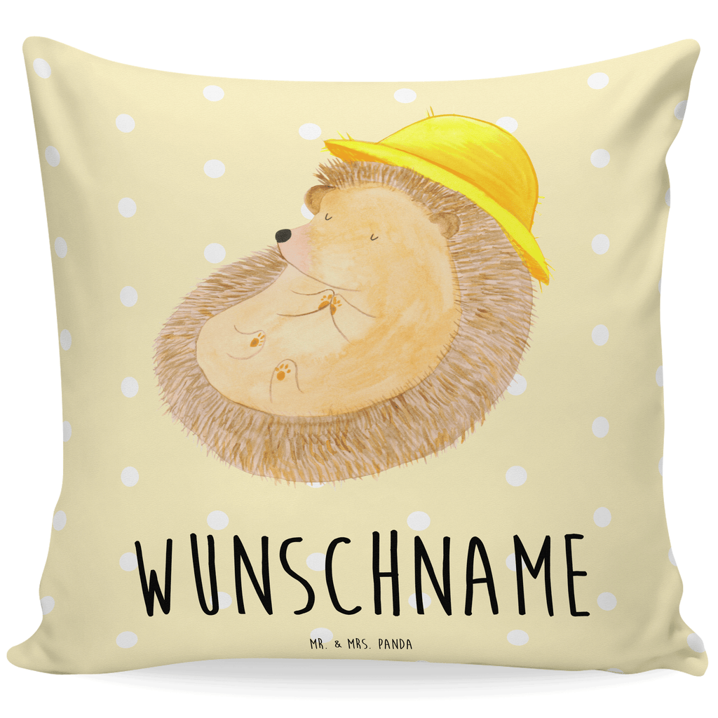 Personalisiertes Kissen Igel betet Kissen, personalisiert, Name, Wunschname, bedrucken, Kopfkissen, Tiermotive, Gute Laune, lustige Sprüche, Tiere, Igel, Igel mit Hut, Sonnenhut, Gott, Amen, beten, Leben, Dankbarkeit, Dankbar sein, dankbar, genießen