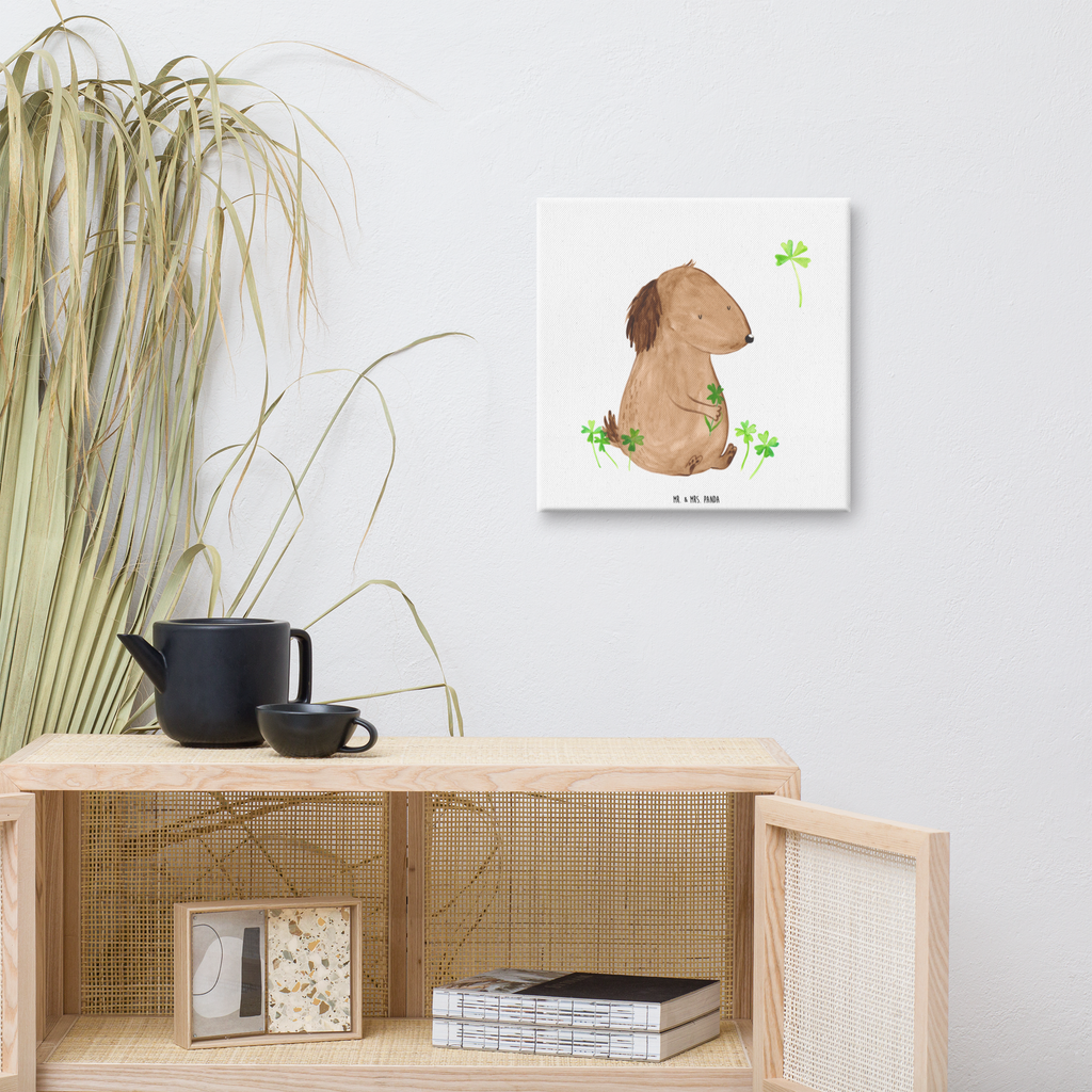 Leinwand Bild Hund Kleeblatt Leinwand, Bild, Kunstdruck, Wanddeko, Dekoration, Hund, Hundemotiv, Haustier, Hunderasse, Tierliebhaber, Hundebesitzer, Sprüche, Kleeblatt, Glück, Tagträume, Motivation, Neuanfang, Geschenk, Glücksbringer, Selbstliebe, Achtsamkeit