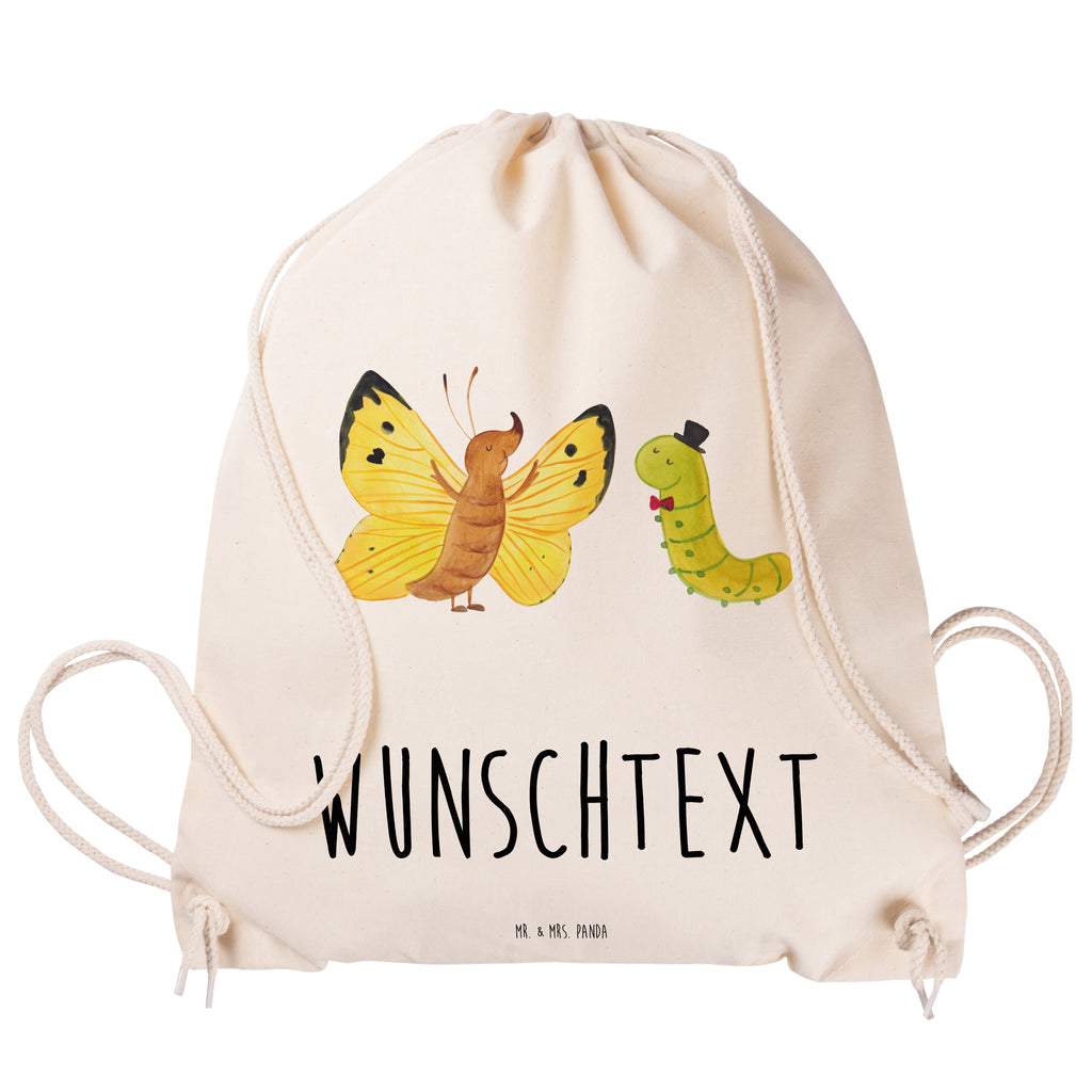 Personalisierter Sportbeutel Raupe & Schmetterling Personalisierter Sportbeutel, Personalisierter Beutel, Personalisierte Sporttasche, Personalisierter Tasche, Personalisierter Stoffbeutel, Personalisierter Sportbeutel Kinder, Sportbeutel mit Namen, Turnbeutel mit Namen, Beutel mit Namen, Sporttasche mit Namen, Tasche mit Namen, Stoffbeutel mit Namen, Sportbeutel Kinder mit Namen, Wunschtext, Wunschnamen, Personalisierbar, Personalisierung, Tiermotive, Gute Laune, lustige Sprüche, Tiere, Raupe, Schmetterling, Zitronenfalter, Entwicklung, Erwachsen werden, Kokon, Hut, Hütchen, Schönheit, Aufwachsen