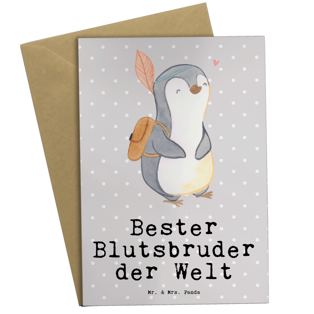 Grußkarte Pinguin Bester Blutsbruder der Welt Grußkarte, Klappkarte, Einladungskarte, Glückwunschkarte, Hochzeitskarte, Geburtstagskarte, Karte, Ansichtskarten, für, Dankeschön, Geschenk, Schenken, Geburtstag, Geburtstagsgeschenk, Geschenkidee, Danke, Bedanken, Mitbringsel, Freude machen, Geschenktipp, Blutsbruder, Blutsgeschwister, Freund, Brüder, Geschwister, Bruderherz, Brother, Familie, Kleinigkeit, Bester, Sido