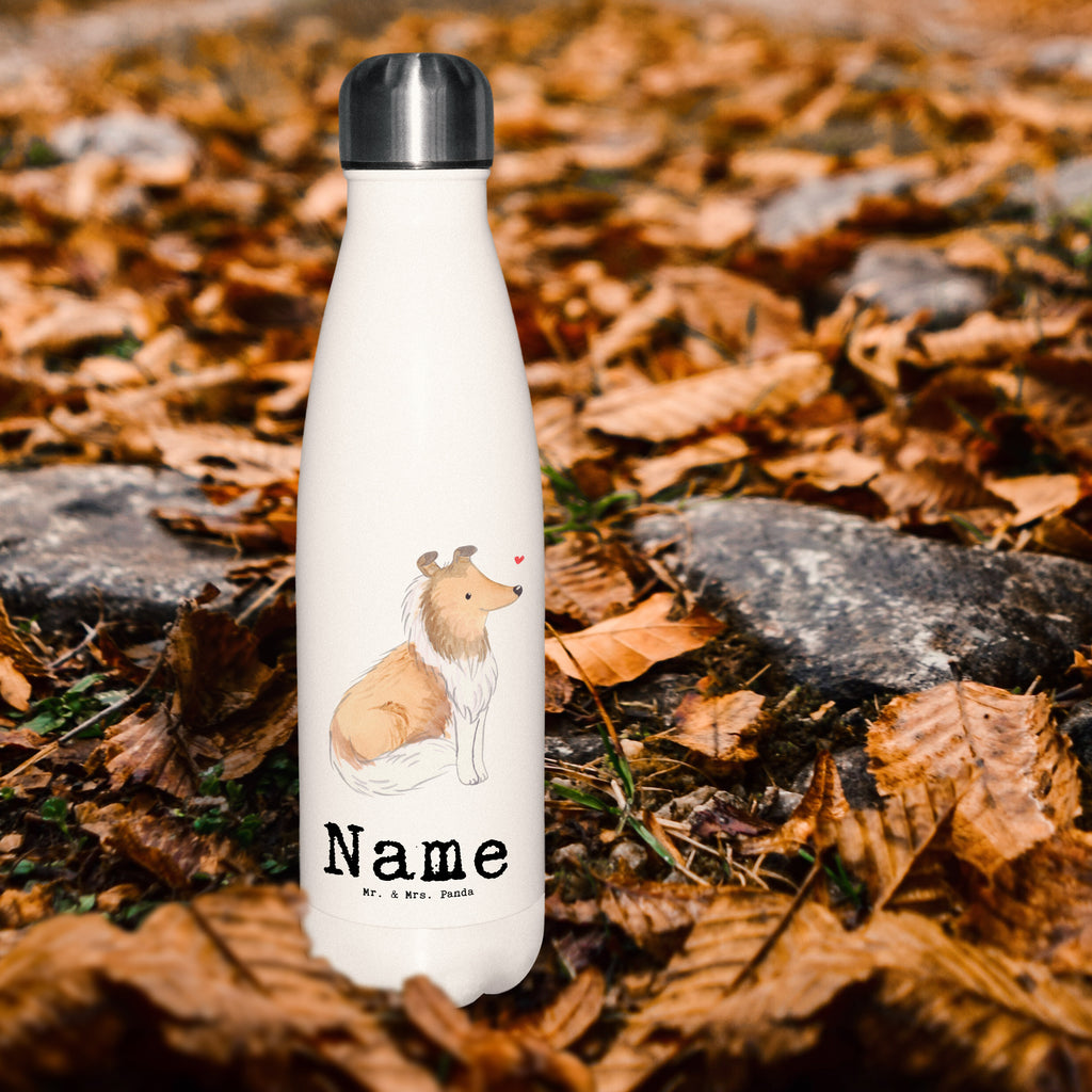 Personalisierte Thermosflasche Langhaar Collie Lebensretter Personalisierte Isolierflasche, Personalisierte Thermoflasche, Personalisierte Trinkflasche, Trinkflasche Mit Namen, Wunschname, Bedrucken, Namensflasche, Hund, Hunderasse, Rassehund, Hundebesitzer, Geschenk, Tierfreund, Schenken, Welpe, Langhaar Collie, britischer Hütehund