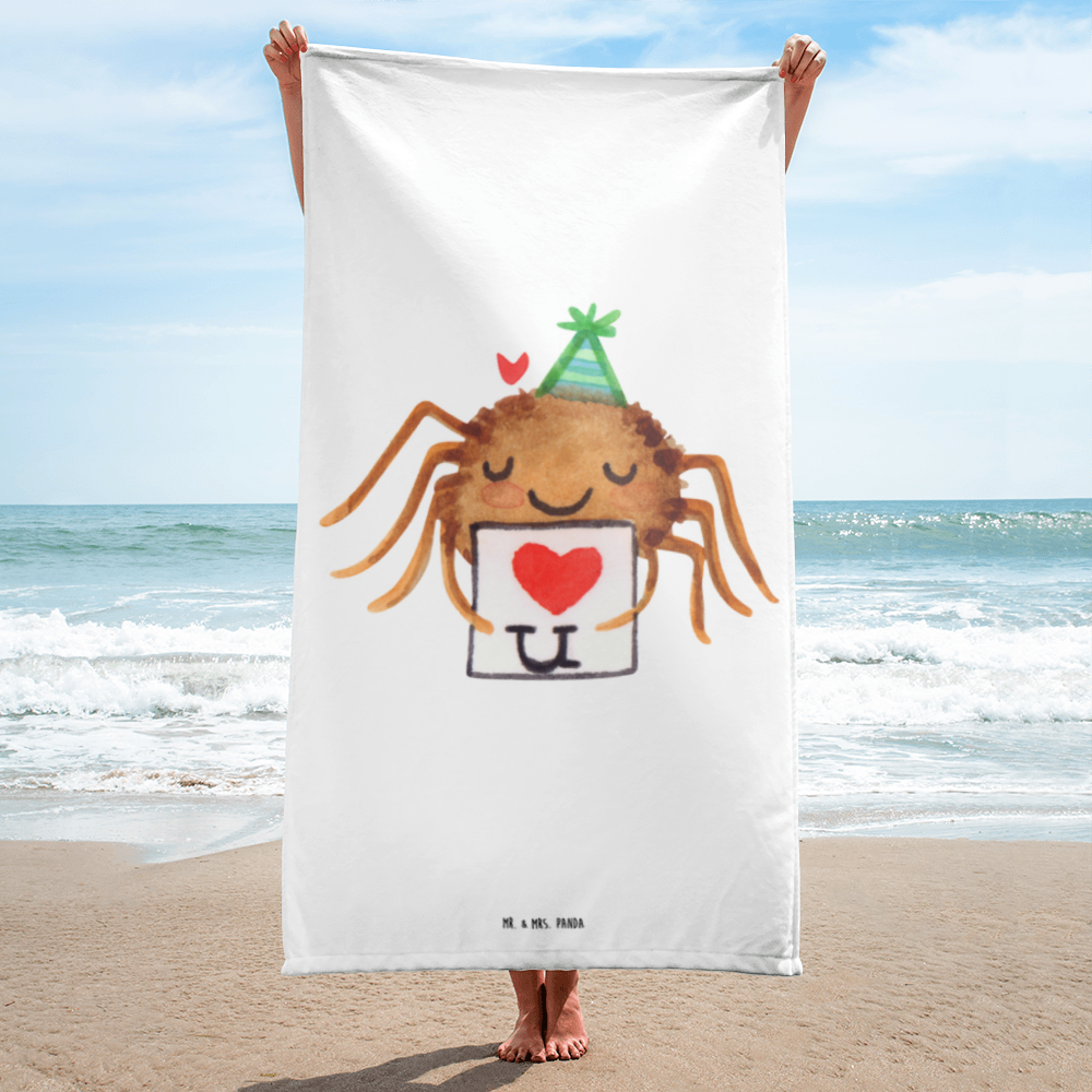 XL Badehandtuch Spinne Agathe Brief Handtuch, Badetuch, Duschtuch, Strandtuch, Saunatuch, Spinne Agathe, Spinne, Agathe, Videos, Merchandise, Liebesbeweis, Ich Liebe dich, Heiratsantrag, Verliebt, Liebespaar, Liebesgeschenk, Treuebeweis, Treuetest