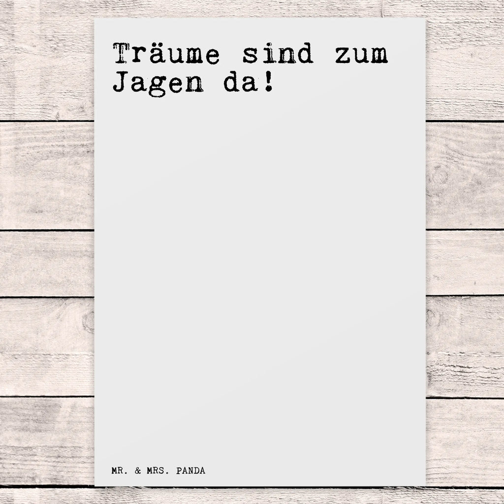 Postkarte Träume sind zum Jagen... Postkarte, Karte, Geschenkkarte, Grußkarte, Einladung, Ansichtskarte, Geburtstagskarte, Einladungskarte, Dankeskarte, Ansichtskarten, Einladung Geburtstag, Einladungskarten Geburtstag, Spruch, Sprüche, lustige Sprüche, Weisheiten, Zitate, Spruch Geschenke, Spruch Sprüche Weisheiten Zitate Lustig Weisheit Worte