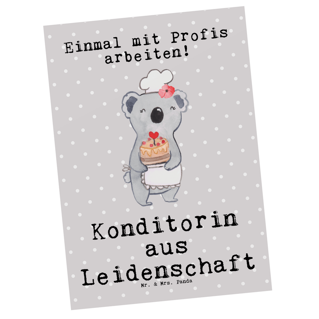 Postkarte Konditorin aus Leidenschaft Postkarte, Karte, Geschenkkarte, Grußkarte, Einladung, Ansichtskarte, Geburtstagskarte, Einladungskarte, Dankeskarte, Ansichtskarten, Einladung Geburtstag, Einladungskarten Geburtstag, Beruf, Ausbildung, Jubiläum, Abschied, Rente, Kollege, Kollegin, Geschenk, Schenken, Arbeitskollege, Mitarbeiter, Firma, Danke, Dankeschön, Konditorin, Kuchenbäckerin, Patissierin, Confiseurin, Bäckerin