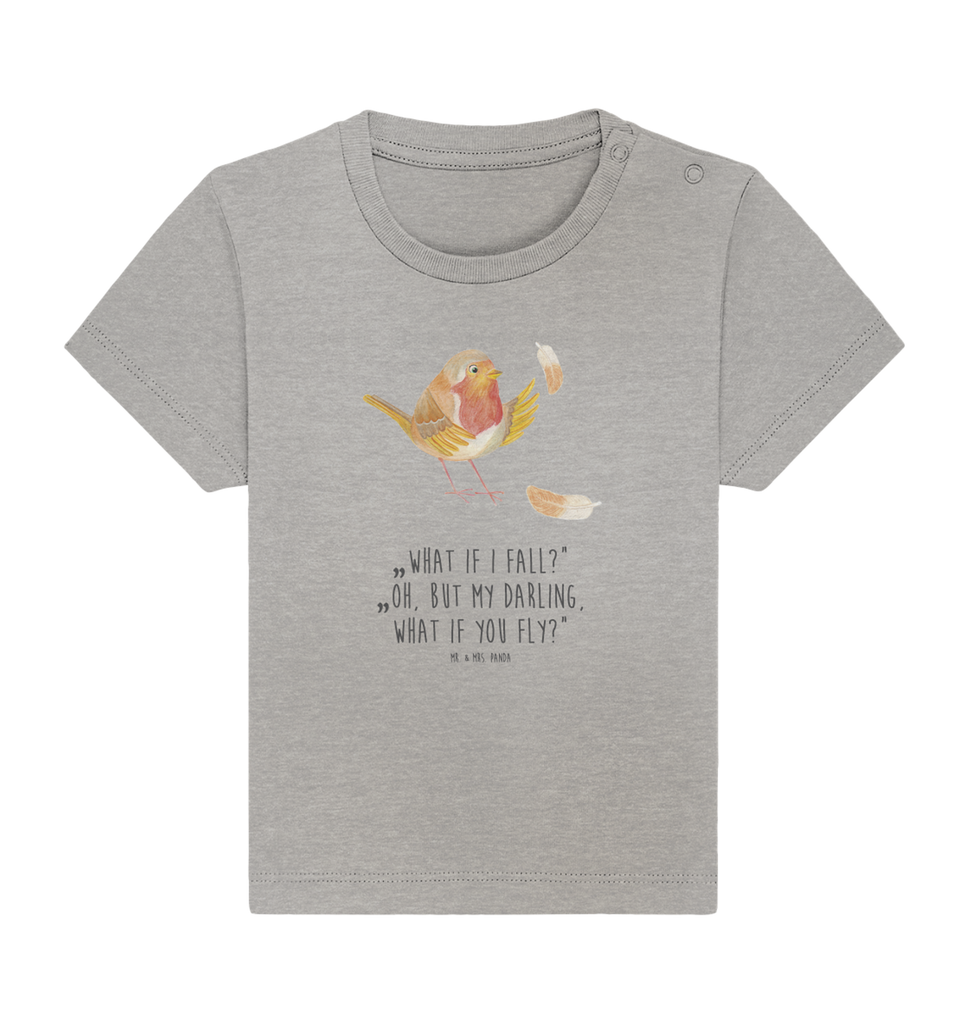 Organic Baby Shirt Rotkehlchen Federn Baby T-Shirt, Jungen Baby T-Shirt, Mädchen Baby T-Shirt, Shirt, Tiermotive, Gute Laune, lustige Sprüche, Tiere, What if i fall, Rotkehlchen, Spruch Motivation, Spruch Mut, Vogel, Motivation Sprüche, Motivationsbilder, fliegen