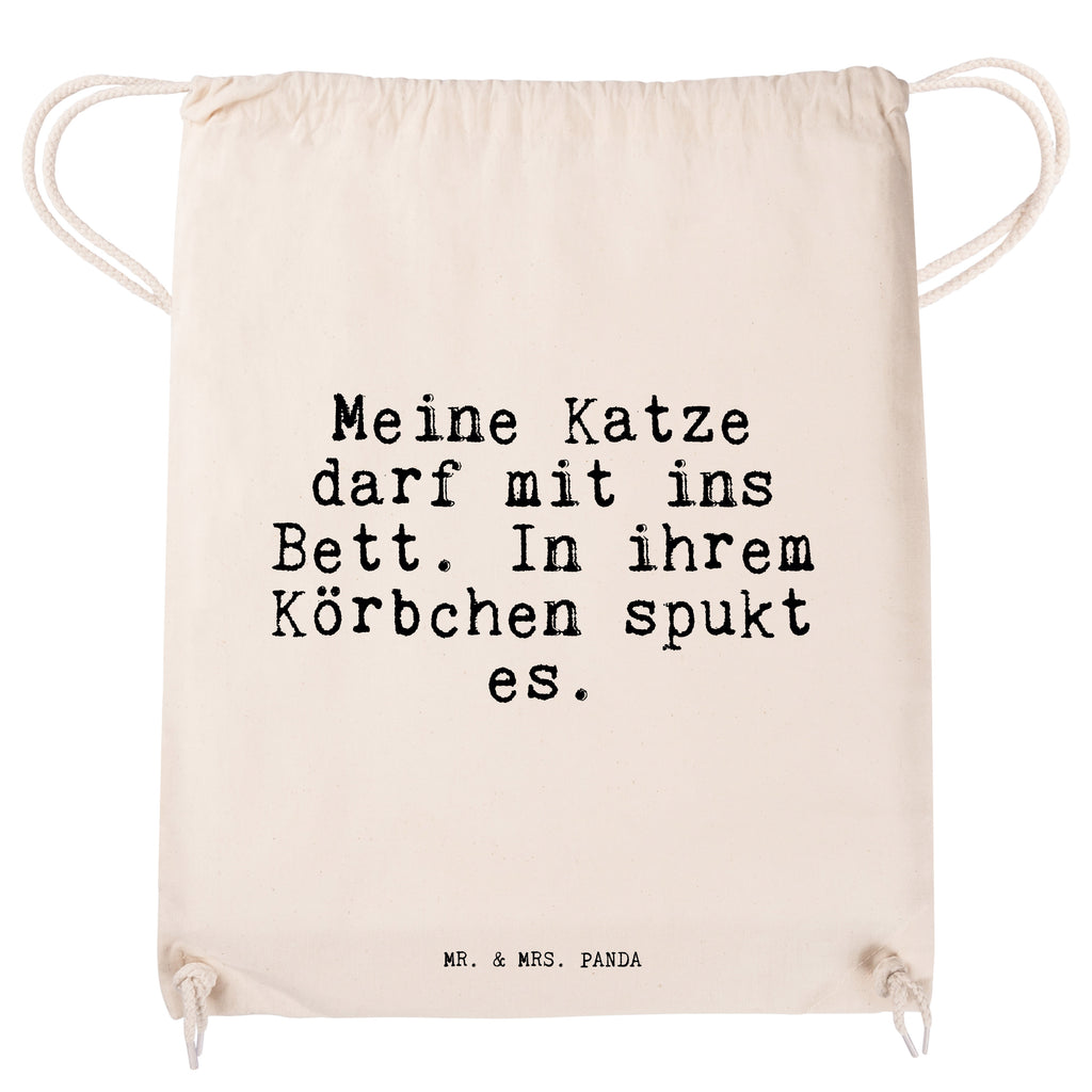 Sportbeutel Sprüche und Zitate Meine Katze darf mit ins Bett. In ihrem Körbchen spukt es. Sportbeutel, Turnbeutel, Beutel, Sporttasche, Tasche, Stoffbeutel, Sportbeutel Kinder, Spruch, Sprüche, lustige Sprüche, Weisheiten, Zitate, Spruch Geschenke, Spruch Sprüche Weisheiten Zitate Lustig Weisheit Worte