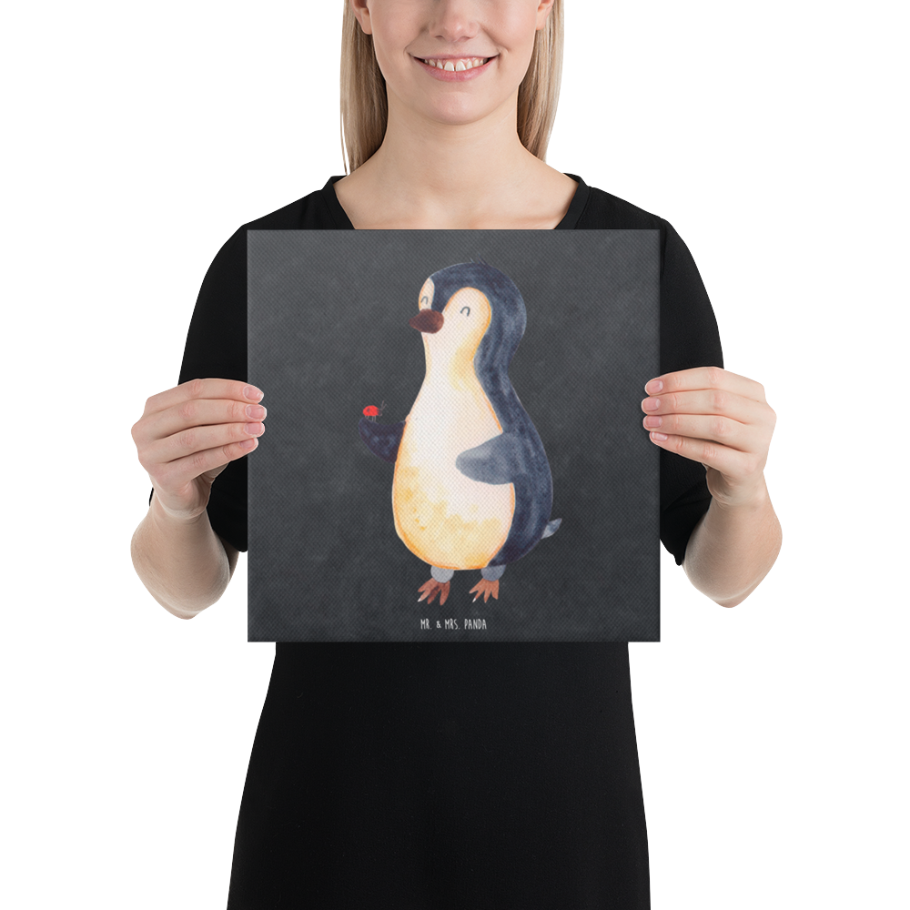 Leinwand Bild Pinguin Marienkäfer Leinwand, Bild, Kunstdruck, Wanddeko, Dekoration, Pinguin, Pinguine, Marienkäfer, Liebe, Wunder, Glück, Freude, Lebensfreude