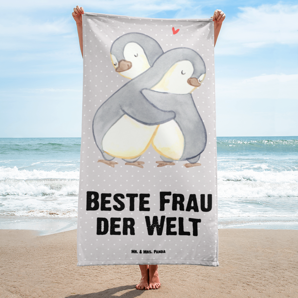 XL Badehandtuch Pinguin Beste Frau der Welt Handtuch, Badetuch, Duschtuch, Strandtuch, Saunatuch, für, Dankeschön, Geschenk, Schenken, Geburtstag, Geburtstagsgeschenk, Geschenkidee, Danke, Bedanken, Mitbringsel, Freude machen, Geschenktipp, Beste, Frau, Ehefrau, Partnerin, Freundin, Traumfrau, Liebling, Ehepartner, Ehe, Gattin, Lebensgefährtin, Braut, Kleinigkeit