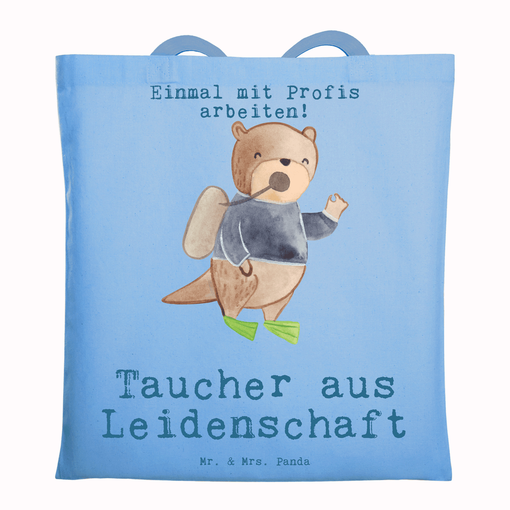 Tragetasche Taucher aus Leidenschaft Beuteltasche, Beutel, Einkaufstasche, Jutebeutel, Stoffbeutel, Tasche, Shopper, Umhängetasche, Strandtasche, Schultertasche, Stofftasche, Tragetasche, Badetasche, Jutetasche, Einkaufstüte, Laptoptasche, Beruf, Ausbildung, Jubiläum, Abschied, Rente, Kollege, Kollegin, Geschenk, Schenken, Arbeitskollege, Mitarbeiter, Firma, Danke, Dankeschön