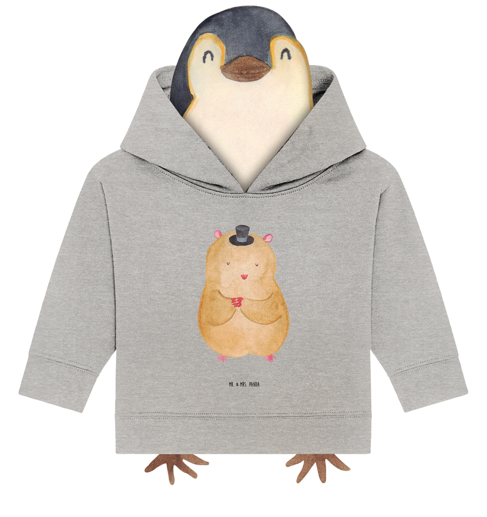 Organic Baby Hoodie Hamster Hut Baby Kapuzenshirt, Baby Kapuzensweatshirt, Baby Hoodie, Baby Pullover, Tiermotive, Gute Laune, lustige Sprüche, Tiere, Hamster, Hut, Magier, Zylinder, Zwerghamster, Zauberer