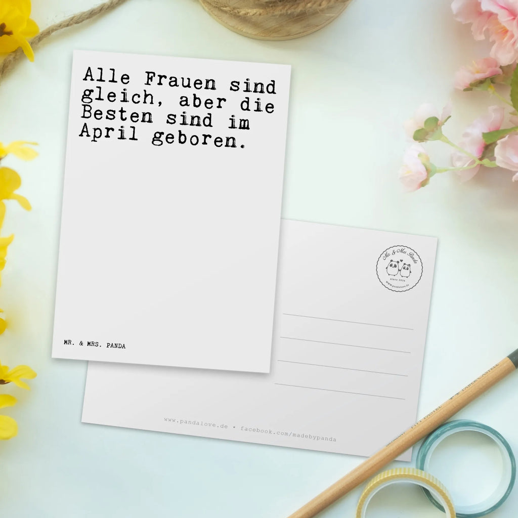 Postkarte Sprüche und Zitate Alle Frauen sind gleich, aber die Besten sind im April geboren. Postkarte, Karte, Geschenkkarte, Grußkarte, Einladung, Ansichtskarte, Geburtstagskarte, Einladungskarte, Dankeskarte, Ansichtskarten, Einladung Geburtstag, Einladungskarten Geburtstag, Spruch, Sprüche, lustige Sprüche, Weisheiten, Zitate, Spruch Geschenke, Spruch Sprüche Weisheiten Zitate Lustig Weisheit Worte