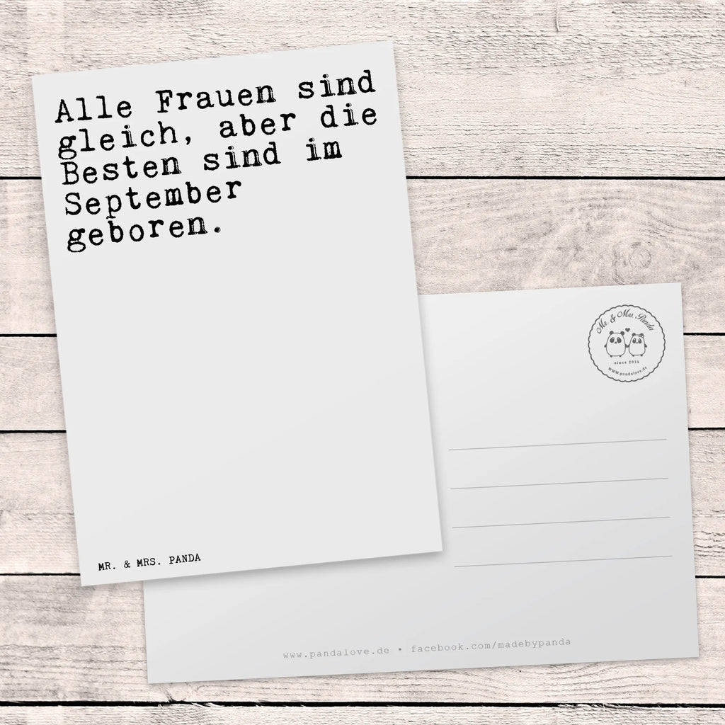 Postkarte Sprüche und Zitate Alle Frauen sind gleich, aber die Besten sind im September geboren. Postkarte, Karte, Geschenkkarte, Grußkarte, Einladung, Ansichtskarte, Geburtstagskarte, Einladungskarte, Dankeskarte, Ansichtskarten, Einladung Geburtstag, Einladungskarten Geburtstag, Spruch, Sprüche, lustige Sprüche, Weisheiten, Zitate, Spruch Geschenke, Spruch Sprüche Weisheiten Zitate Lustig Weisheit Worte