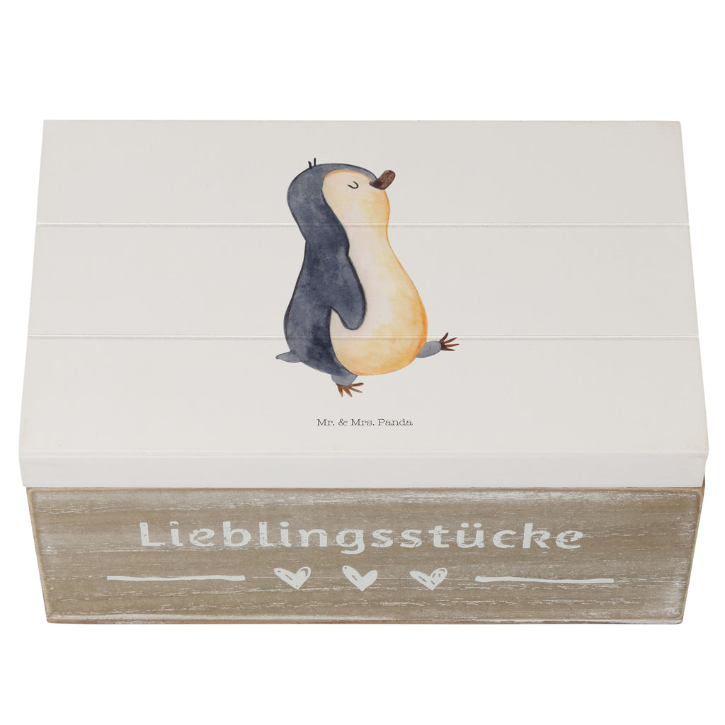 Holzkiste Pinguin marschieren Holzkiste, Kiste, Schatzkiste, Truhe, Schatulle, XXL, Erinnerungsbox, Erinnerungskiste, Dekokiste, Aufbewahrungsbox, Geschenkbox, Geschenkdose, Pinguin, Pinguine, Frühaufsteher, Langschläfer, Bruder, Schwester, Familie