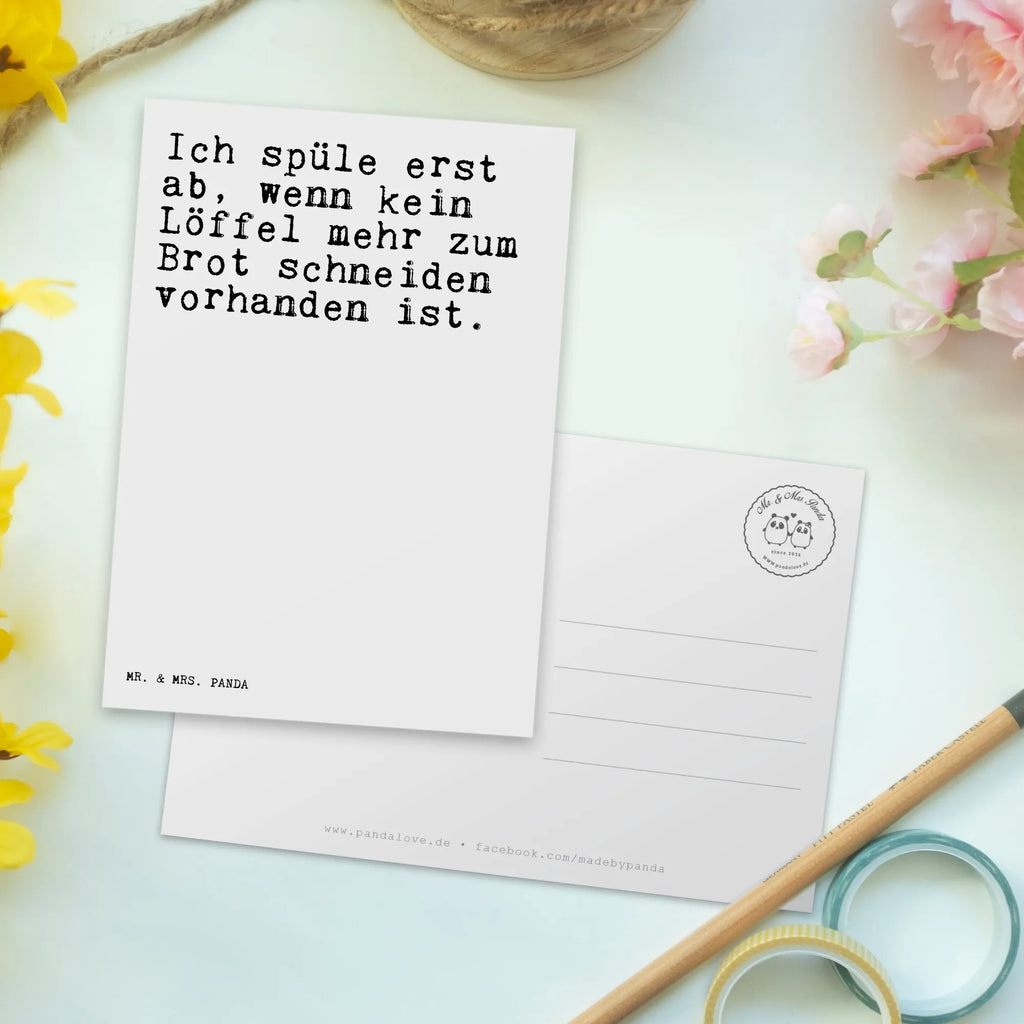 Postkarte Sprüche und Zitate Ich spüle erst ab, wenn kein Löffel mehr zum Brot schneiden vorhanden ist. Postkarte, Karte, Geschenkkarte, Grußkarte, Einladung, Ansichtskarte, Geburtstagskarte, Einladungskarte, Dankeskarte, Ansichtskarten, Einladung Geburtstag, Einladungskarten Geburtstag, Spruch, Sprüche, lustige Sprüche, Weisheiten, Zitate, Spruch Geschenke, Spruch Sprüche Weisheiten Zitate Lustig Weisheit Worte