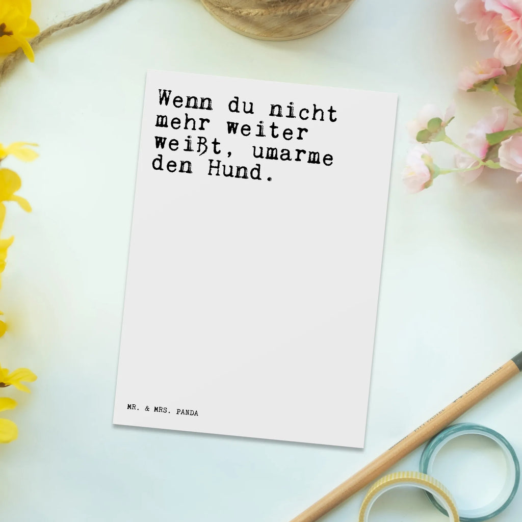 Postkarte Sprüche und Zitate Wenn du nicht mehr weiter weißt, umarme den Hund. Postkarte, Karte, Geschenkkarte, Grußkarte, Einladung, Ansichtskarte, Geburtstagskarte, Einladungskarte, Dankeskarte, Ansichtskarten, Einladung Geburtstag, Einladungskarten Geburtstag, Spruch, Sprüche, lustige Sprüche, Weisheiten, Zitate, Spruch Geschenke, Spruch Sprüche Weisheiten Zitate Lustig Weisheit Worte