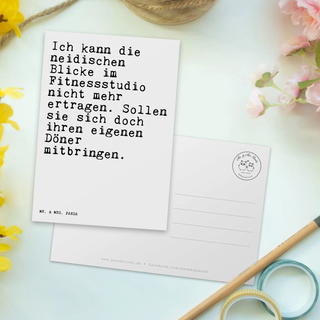 Postkarte Sprüche und Zitate Ich kann die neidischen Blicke im Fitnessstudio nicht mehr ertragen. Sollen sie sich doch ihren eigenen Döner mitbringen. Postkarte, Karte, Geschenkkarte, Grußkarte, Einladung, Ansichtskarte, Geburtstagskarte, Einladungskarte, Dankeskarte, Ansichtskarten, Einladung Geburtstag, Einladungskarten Geburtstag, Spruch, Sprüche, lustige Sprüche, Weisheiten, Zitate, Spruch Geschenke, Spruch Sprüche Weisheiten Zitate Lustig Weisheit Worte