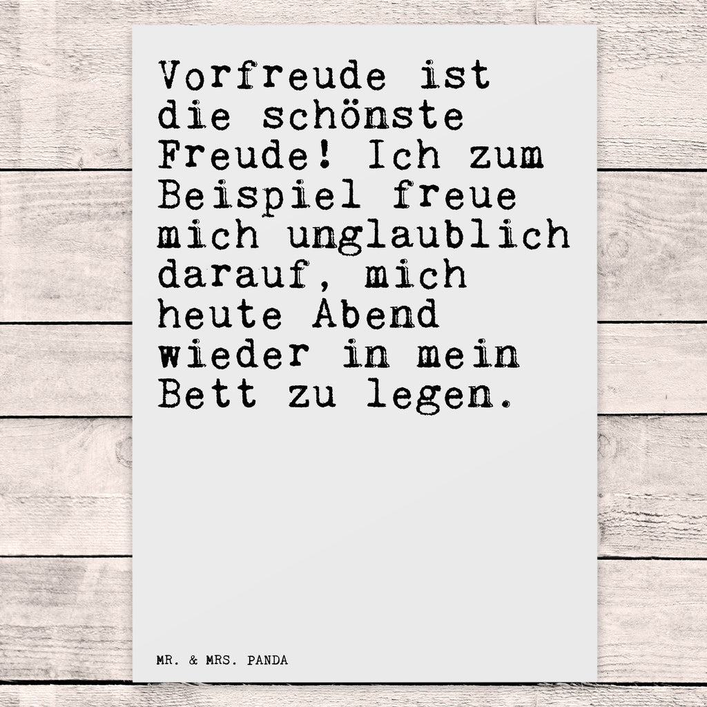 Postkarte Vorfreude ist die schönste... Postkarte, Karte, Geschenkkarte, Grußkarte, Einladung, Ansichtskarte, Geburtstagskarte, Einladungskarte, Dankeskarte, Ansichtskarten, Einladung Geburtstag, Einladungskarten Geburtstag, Spruch, Sprüche, lustige Sprüche, Weisheiten, Zitate, Spruch Geschenke, Spruch Sprüche Weisheiten Zitate Lustig Weisheit Worte