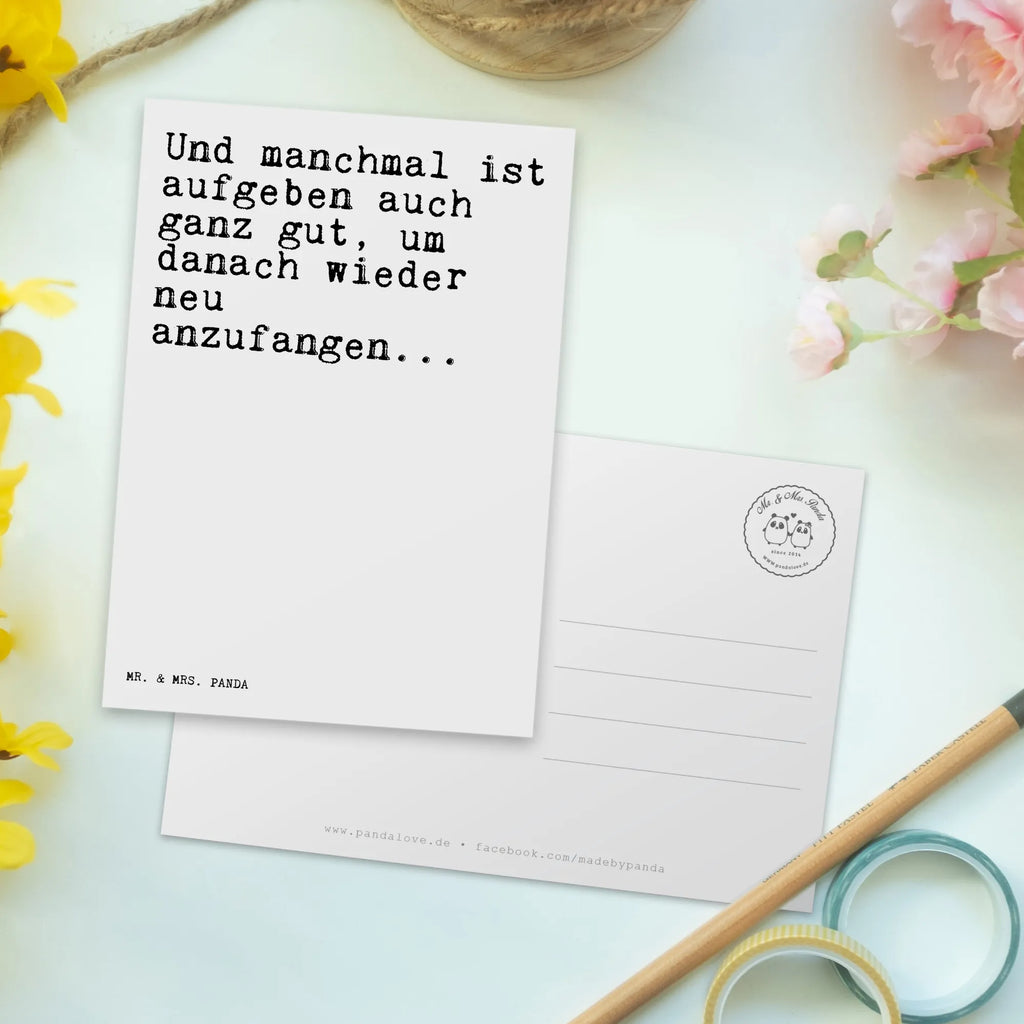 Postkarte Und manchmal ist aufgeben... Postkarte, Karte, Geschenkkarte, Grußkarte, Einladung, Ansichtskarte, Geburtstagskarte, Einladungskarte, Dankeskarte, Ansichtskarten, Einladung Geburtstag, Einladungskarten Geburtstag, Spruch, Sprüche, lustige Sprüche, Weisheiten, Zitate, Spruch Geschenke, Spruch Sprüche Weisheiten Zitate Lustig Weisheit Worte