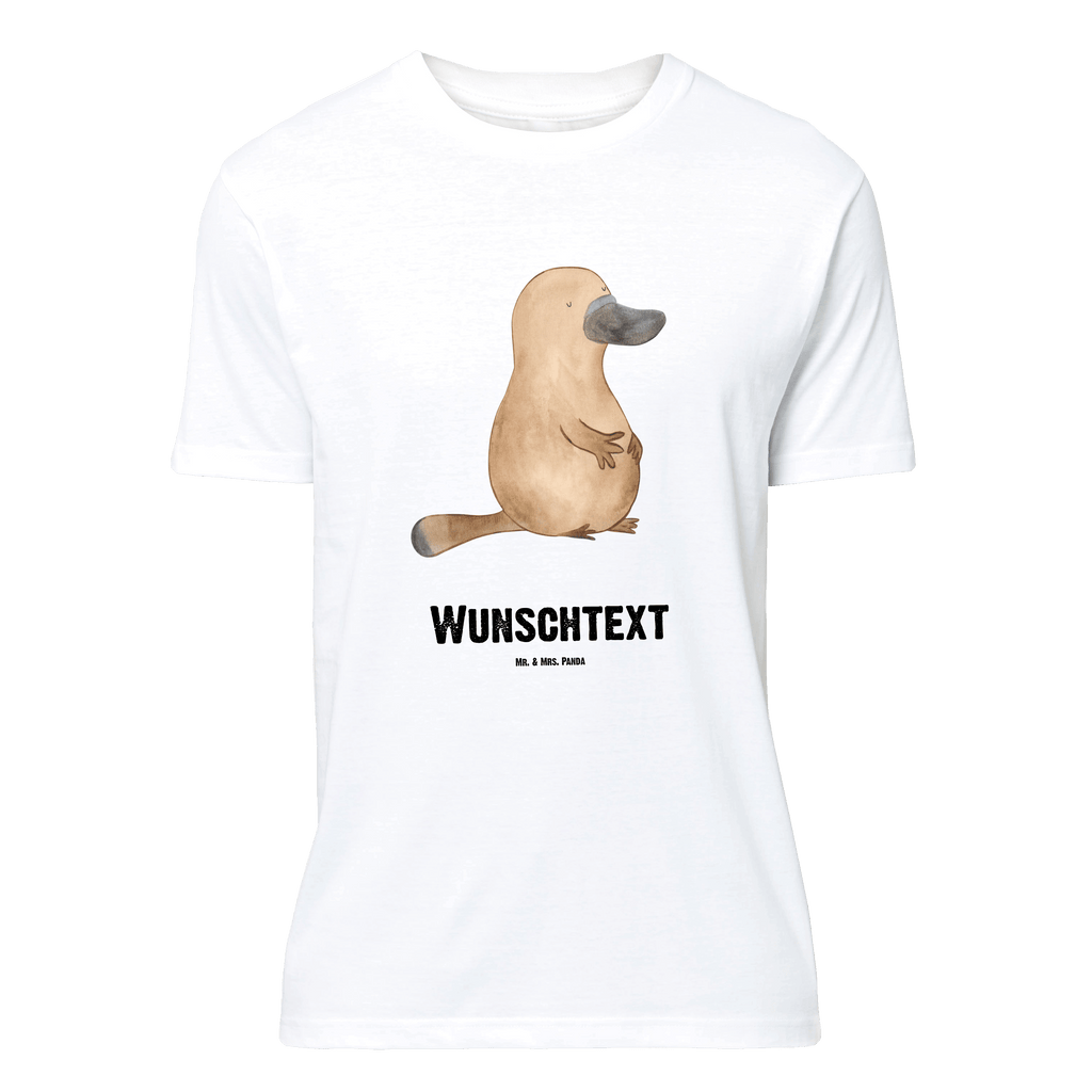 Personalisiertes T-Shirt Schnabeltier mutig T-Shirt Personalisiert, T-Shirt mit Namen, T-Shirt mit Aufruck, Männer, Frauen, Wunschtext, Bedrucken, Meerestiere, Meer, Urlaub, Schnabeltier, Mut, mutig, Lebensweisheit, Schnabeltiere, Motivation, Training, Büro, Arbeit, Neuanfang, Neustart, Weltreise, Raodtrip