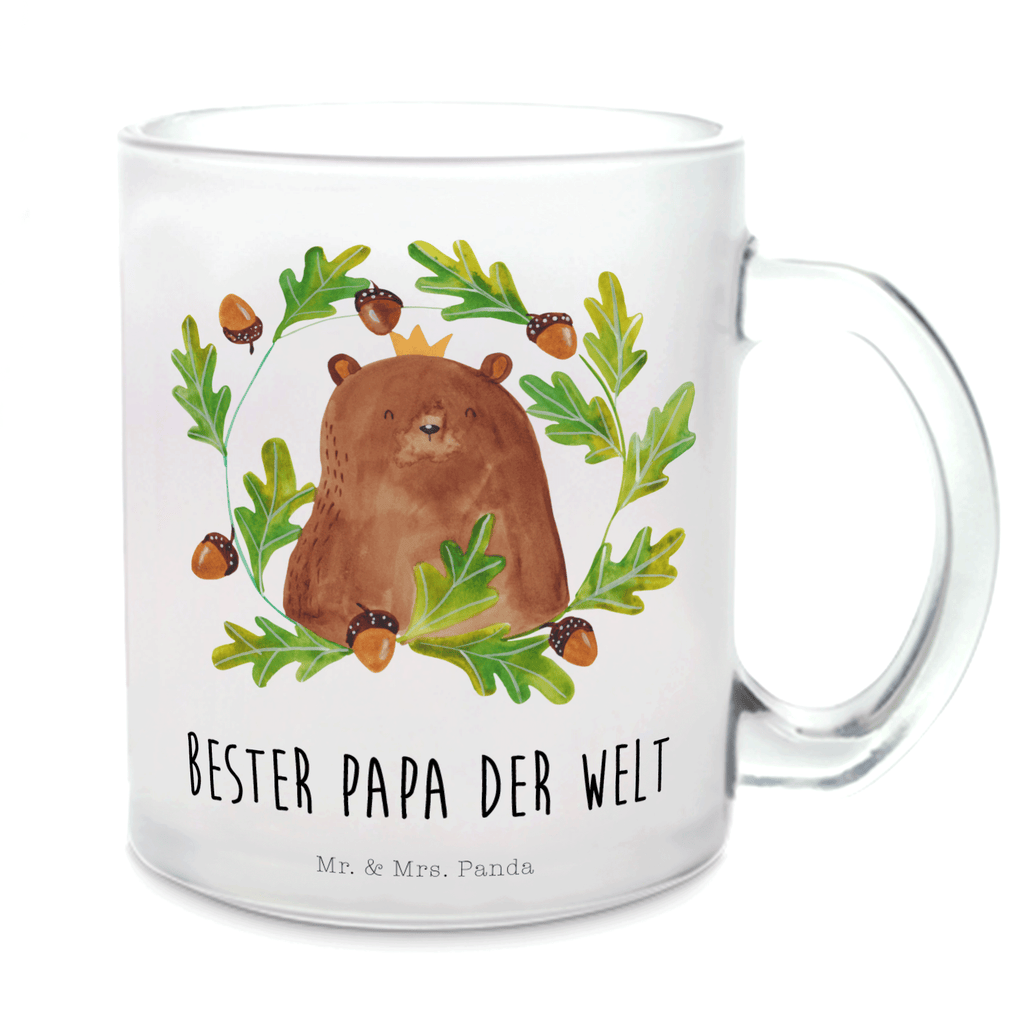 Teetasse Bär König Teetasse, Teeglas, Teebecher, Tasse mit Henkel, Tasse, Glas Teetasse, Teetasse aus Glas, Bär, Teddy, Teddybär, Papa, Papa Bär, bester Vater, bester Papa, weltbester Papa, Vatertag, Vater, Dad, Daddy, Papi