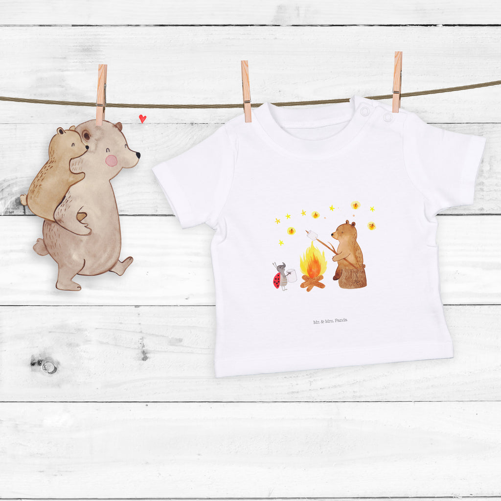 Organic Baby Shirt Bär & Marienkäfer Lagerfeuer Baby T-Shirt, Jungen Baby T-Shirt, Mädchen Baby T-Shirt, Shirt, Bär, Teddy, Teddybär, Lagerfeuer