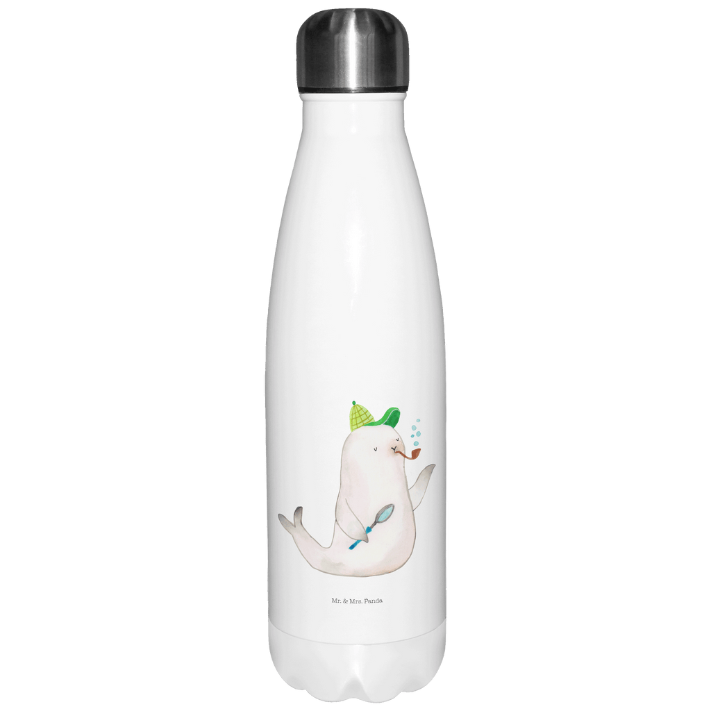 Thermosflasche Robbe Sherlock Isolierflasche, Thermoflasche, Trinkflasche, Thermos, Edelstahl, Tiermotive, Gute Laune, lustige Sprüche, Tiere