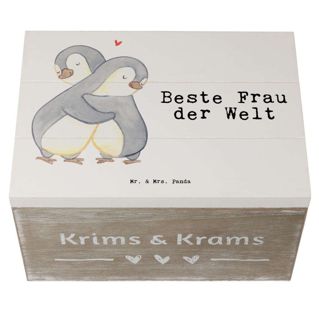 Holzkiste Pinguin Beste Frau der Welt Holzkiste, Kiste, Schatzkiste, Truhe, Schatulle, XXL, Erinnerungsbox, Erinnerungskiste, Dekokiste, Aufbewahrungsbox, Geschenkbox, Geschenkdose, für, Dankeschön, Geschenk, Schenken, Geburtstag, Geburtstagsgeschenk, Geschenkidee, Danke, Bedanken, Mitbringsel, Freude machen, Geschenktipp, Beste, Frau, Ehefrau, Partnerin, Freundin, Traumfrau, Liebling, Ehepartner, Ehe, Gattin, Lebensgefährtin, Braut, Kleinigkeit