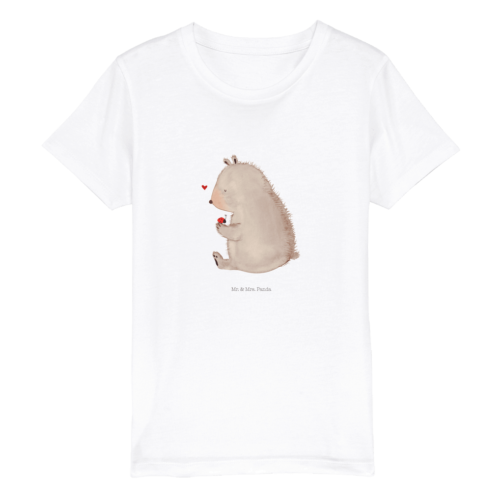 Organic Kinder T-Shirt Bär Marienkäfer Kinder T-Shirt, Kinder T-Shirt Mädchen, Kinder T-Shirt Jungen, Bär, Teddy, Teddybär, Marienkäfer, Liebe, Freiheit, Motivation, Das Leben ist schön