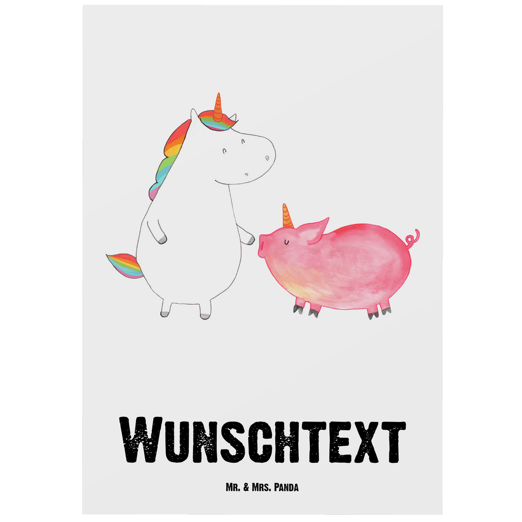 Personalisierte Postkarte Einhorn + Schweinhorn Postkarte mit Namen, Postkarte bedrucken, Postkarte mit Wunschtext, Postkarte personalisierbar, Geschenkkarte mit Namen, Grußkarte mit Namen, Karte mit Namen, Einladung mit Namen, Ansichtskarte mit Namen, Geschenkkarte mit Wunschtext, Grußkarte mit Wunschtext, Karte mit Wunschtext, Einladung mit Wunschtext, Ansichtskarte mit Wunschtext, Einhorn, Einhörner, Einhorn Deko, Pegasus, Unicorn, Freundschaft, Schweinhorn, Schwein, Freundin, Schweinchen