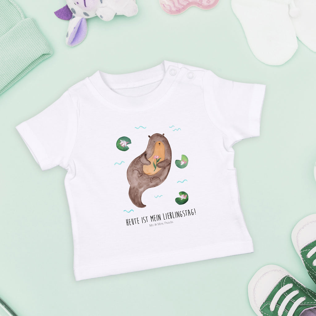 Organic Baby Shirt Otter Seerose Baby T-Shirt, Jungen Baby T-Shirt, Mädchen Baby T-Shirt, Shirt, Otter, Fischotter, Seeotter, Otter Seeotter See Otter