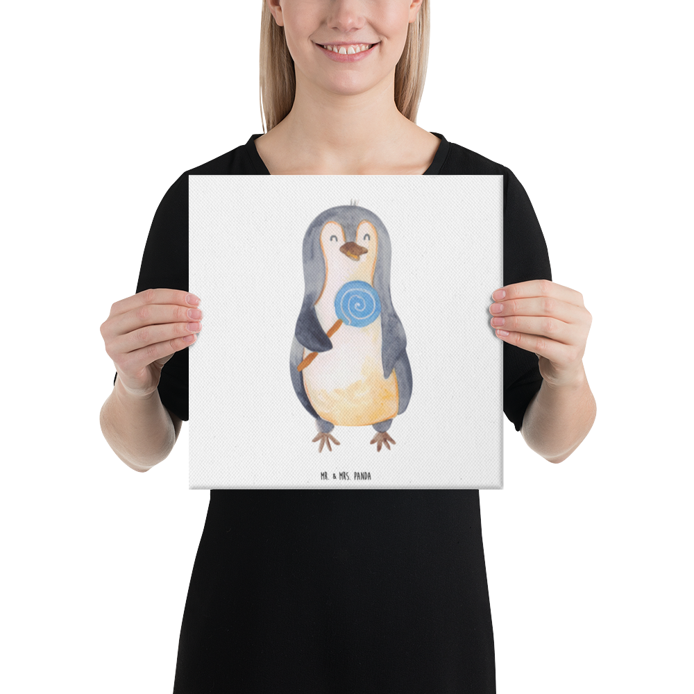 Leinwand Bild Pinguin Lolli Leinwand, Bild, Kunstdruck, Wanddeko, Dekoration, Pinguin, Pinguine, Lolli, Süßigkeiten, Blödsinn, Spruch, Rebell, Gauner, Ganove, Rabauke