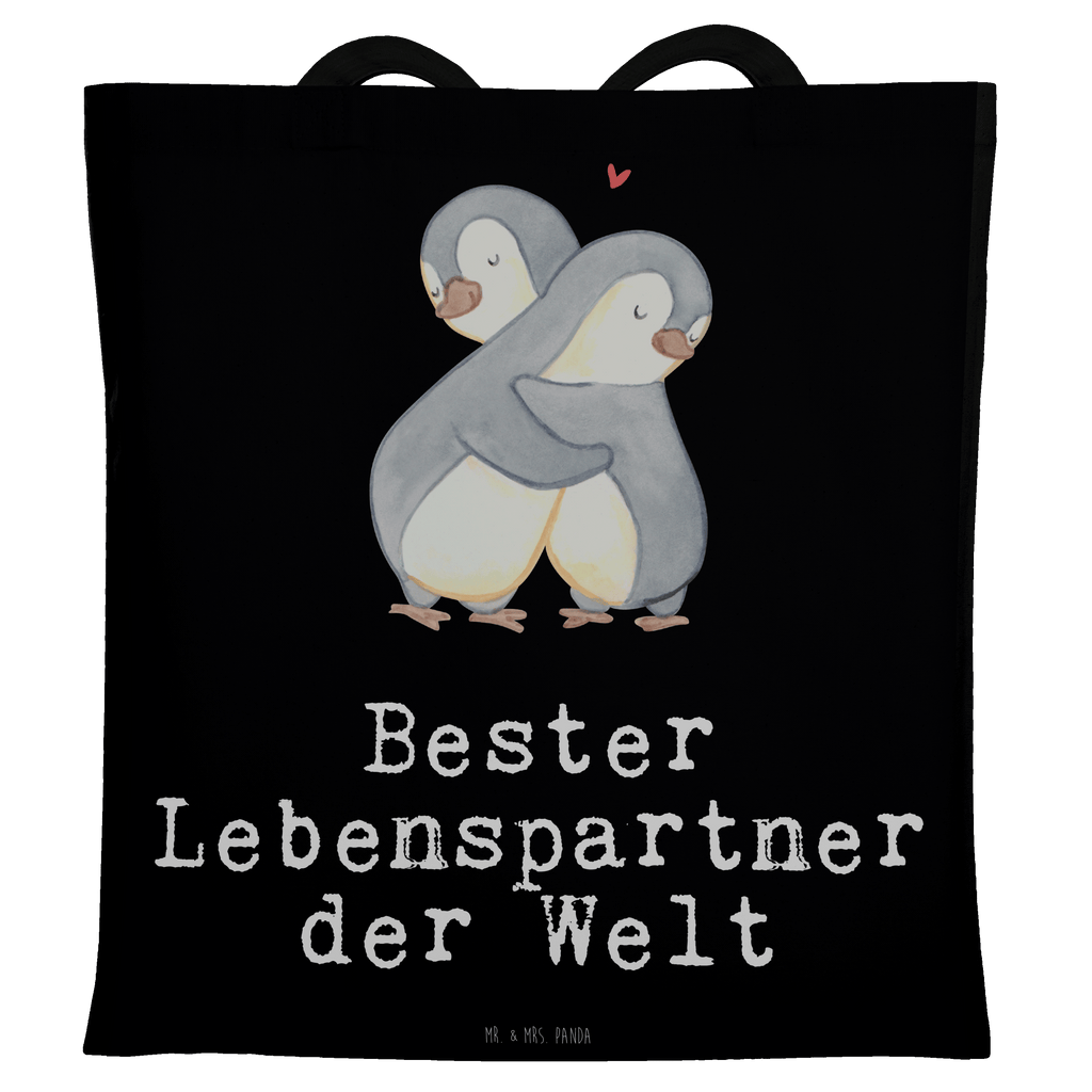 Tragetasche Pinguin Bester Lebenspartner der Welt Beuteltasche, Beutel, Einkaufstasche, Jutebeutel, Stoffbeutel, Tasche, Shopper, Umhängetasche, Strandtasche, Schultertasche, Stofftasche, Tragetasche, Badetasche, Jutetasche, Einkaufstüte, Laptoptasche, für, Dankeschön, Geschenk, Schenken, Geburtstag, Geburtstagsgeschenk, Geschenkidee, Danke, Bedanken, Mitbringsel, Freude machen, Geschenktipp, Lebenspartner, Ehepartner, Partner, Ehemann, Ehefrau, Liebe, Freund, Freundin, Hochzeitstag, verliebt