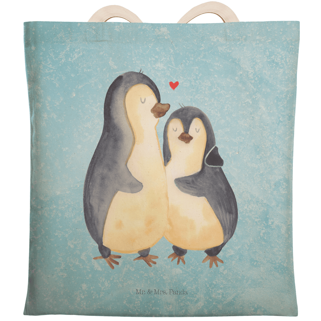 Einkaufstasche Pinguin umarmen Tragetasche, Tasche, Beutel, Stofftasche, Baumwolltasche, Umhängetasche, Shopper, Einkaufstasche, Beuteltasche, Pinguin, Liebe, Liebespaar, Liebesbeweis, Liebesgeschenk, Verlobung, Jahrestag, Hochzeitstag, Hochzeit, Hochzeitsgeschenk