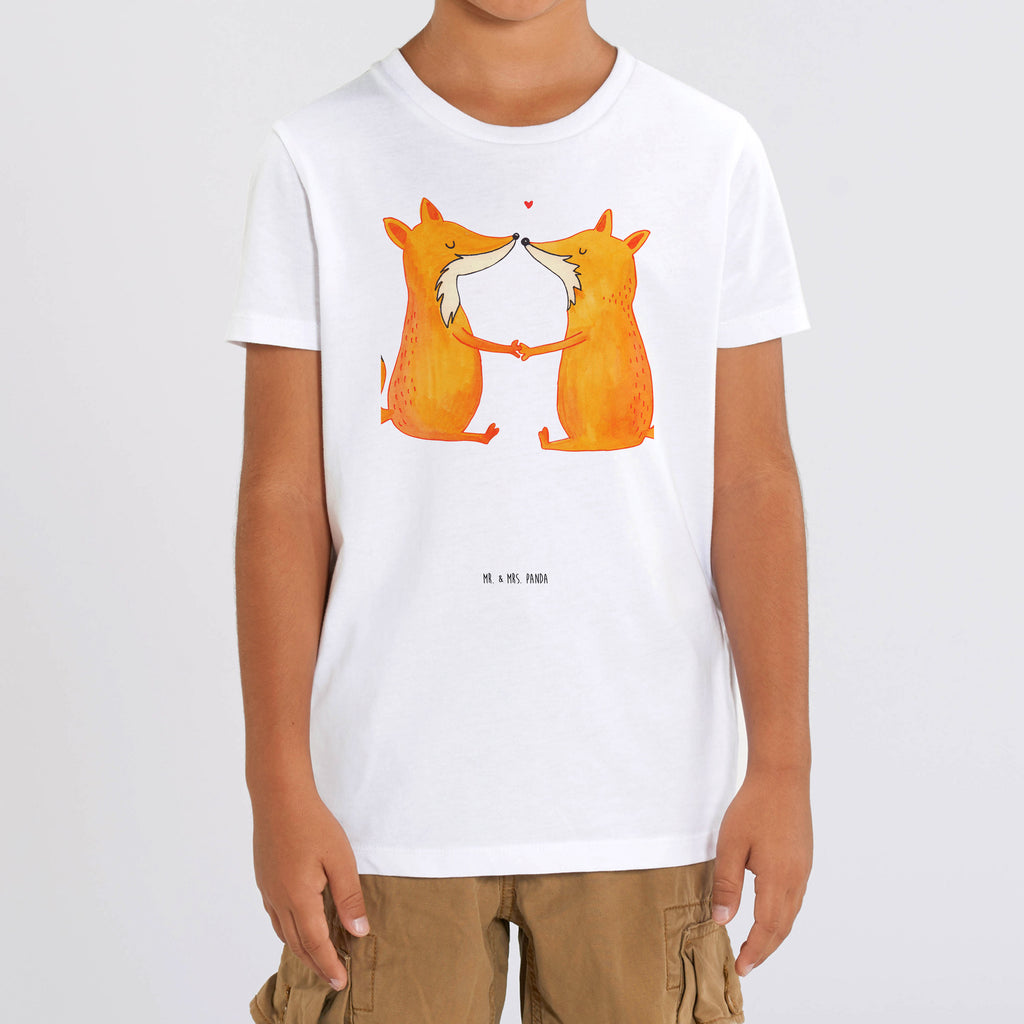 Organic Kinder T-Shirt Füchse Liebe Kinder T-Shirt, Kinder T-Shirt Mädchen, Kinder T-Shirt Jungen, Fuchs, Füchse, Fox, Liebe, Liebespaar, Paar, Partner, Freundin, Freund, Ehe, Verlobte, Ehemann, Ehefrau, Liebesbeweis