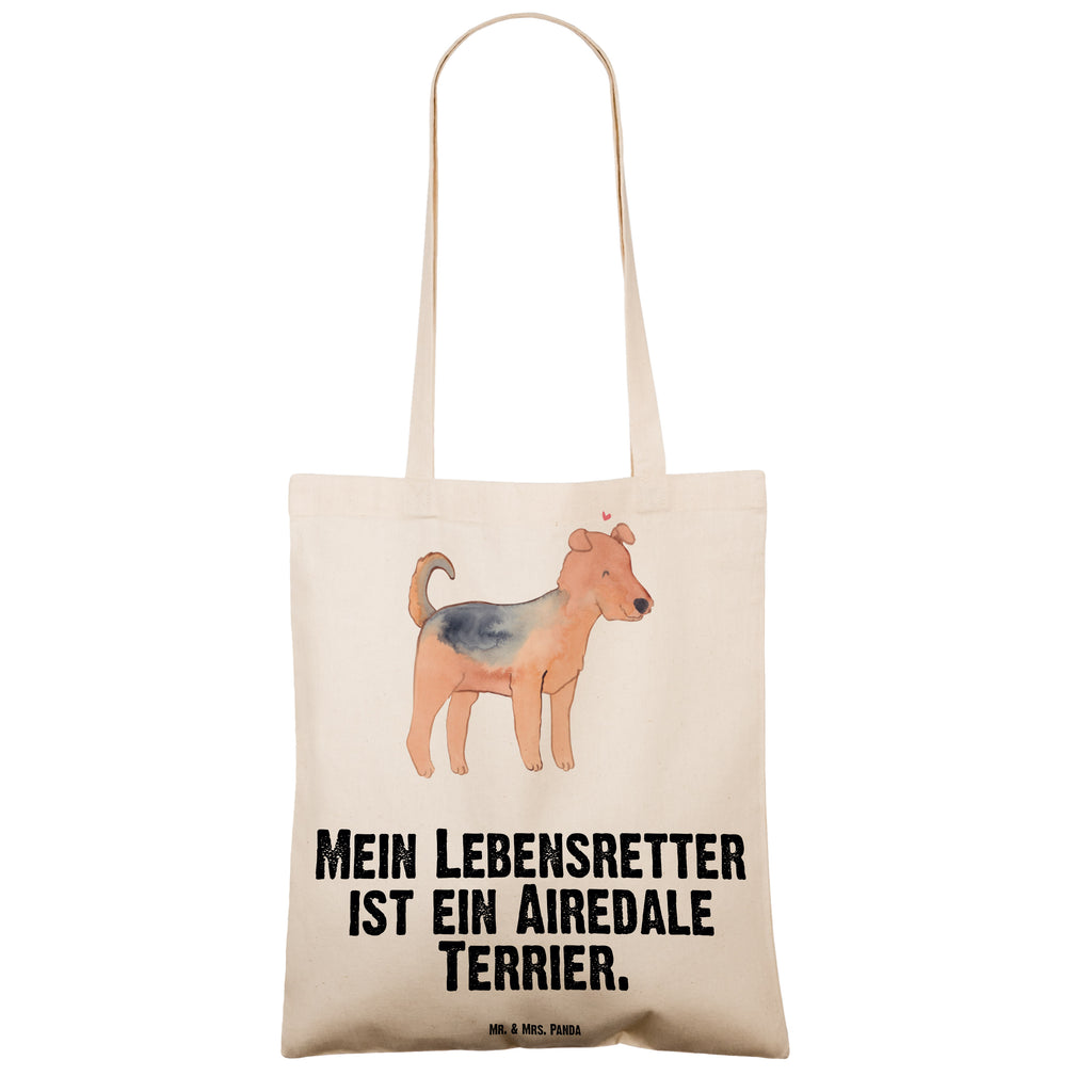 Tragetasche Airedale Terrier Lebensretter Beuteltasche, Beutel, Einkaufstasche, Jutebeutel, Stoffbeutel, Tasche, Shopper, Umhängetasche, Strandtasche, Schultertasche, Stofftasche, Tragetasche, Badetasche, Jutetasche, Einkaufstüte, Laptoptasche, Hund, Hunderasse, Rassehund, Hundebesitzer, Geschenk, Tierfreund, Schenken, Welpe