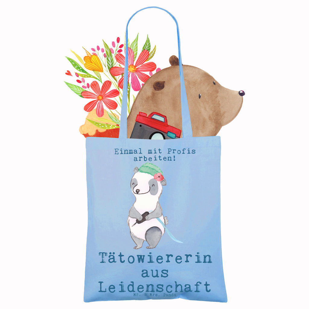 Tragetasche Tätowiererin aus Leidenschaft Beuteltasche, Beutel, Einkaufstasche, Jutebeutel, Stoffbeutel, Tasche, Shopper, Umhängetasche, Strandtasche, Schultertasche, Stofftasche, Tragetasche, Badetasche, Jutetasche, Einkaufstüte, Laptoptasche, Beruf, Ausbildung, Jubiläum, Abschied, Rente, Kollege, Kollegin, Geschenk, Schenken, Arbeitskollege, Mitarbeiter, Firma, Danke, Dankeschön