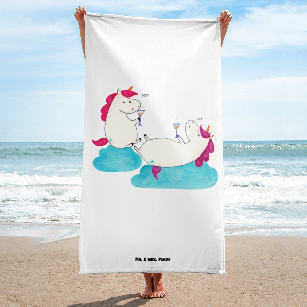 XL Badehandtuch Einhörner Sekt Handtuch, Badetuch, Duschtuch, Strandtuch, Saunatuch, Einhorn, Einhörner, Einhorn Deko, Pegasus, Unicorn, Freundinnen, Freundin, BFF, Sekt, Mädelsabend, Spaß, Party, Korken, Anstoßen, Beste