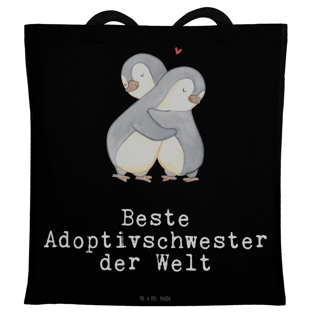 Tragetasche Pinguin Beste Adoptivschwester der Welt Beuteltasche, Beutel, Einkaufstasche, Jutebeutel, Stoffbeutel, Tasche, Shopper, Umhängetasche, Strandtasche, Schultertasche, Stofftasche, Tragetasche, Badetasche, Jutetasche, Einkaufstüte, Laptoptasche, für, Dankeschön, Geschenk, Schenken, Geburtstag, Geburtstagsgeschenk, Geschenkidee, Danke, Bedanken, Mitbringsel, Freude machen, Geschenktipp, Adoptivschwester, Adoptiv, adoptiert, Schwester, Geschwister, Schwesterherz, Sister, Familie, Kleinigkeit, Beste, Tochter