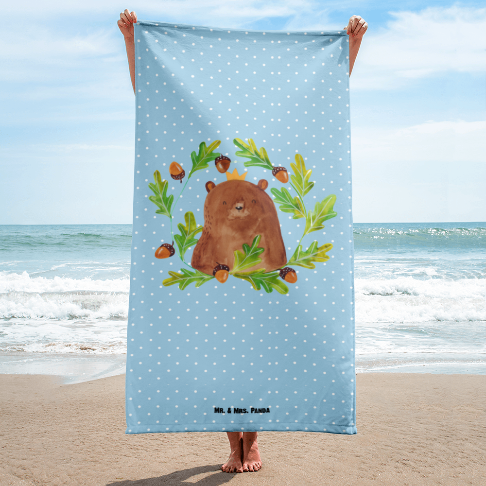 XL Badehandtuch Bär König Handtuch, Badetuch, Duschtuch, Strandtuch, Saunatuch, Bär, Teddy, Teddybär, Papa, Papa Bär, bester Vater, bester Papa, weltbester Papa, Vatertag, Vater, Dad, Daddy, Papi