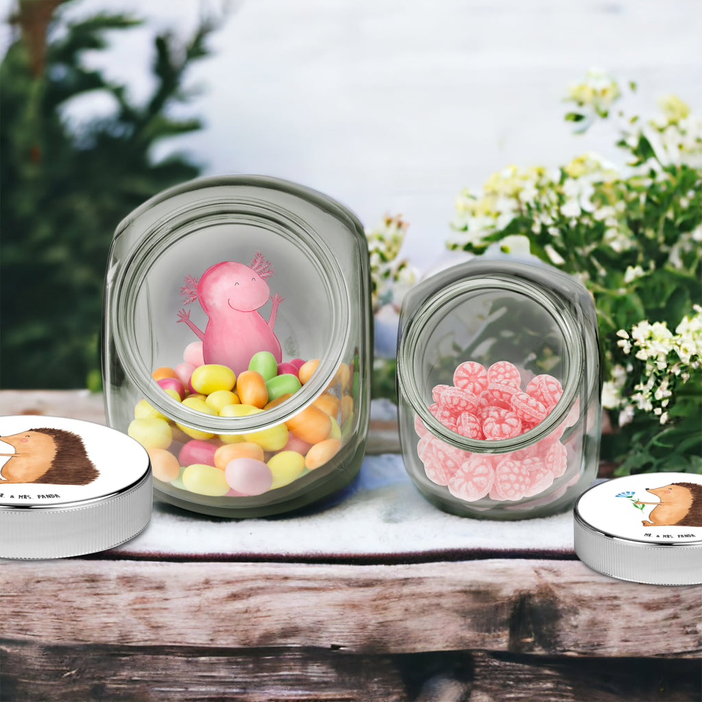 Bonbonglas Igel mit Blume Vorratsdose, Vorratsbehälter, Süßigkeitenglas, Süßigkeitendose, Kaffeedose, Müslidose, Teedose, Keksbehälter, Keksedose, Glasdose, Glasbälter, Vorratsglas, Küchenbehälter, Aufbewahrungsdose, Aufbewahungsglas, Gewürzdose, Küchenorganizer, Snackdose, Tiermotive, Gute Laune, lustige Sprüche, Tiere, Igel, Gute Besserung, Genesungswünsche, Krankheit, Krankenhaus, krank, Besuch