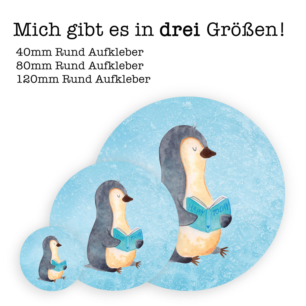 Rund Aufkleber Pinguin Buch Sticker, Aufkleber, Etikett, Pinguin, Pinguine, Buch, Lesen, Bücherwurm, Nichtstun, Faulenzen, Ferien, Urlaub, Freizeit