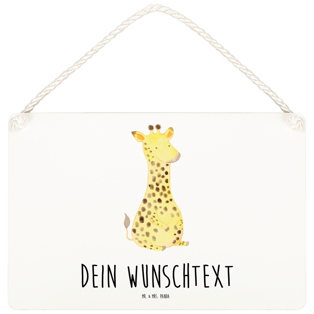 Personalisiertes Deko Schild Giraffe Zufrieden Dekoschild, Deko Schild, Schild, Tür Schild, Türschild, Holzschild, Wandschild, Wanddeko, Afrika, Wildtiere, Giraffe, Zufrieden, Glück, Abenteuer