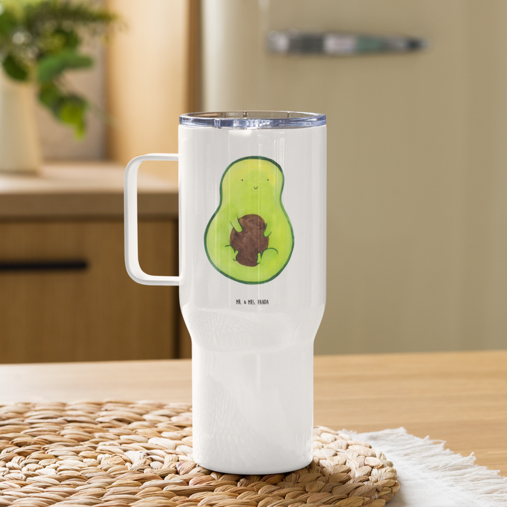 XXL Thermobecher Avocado Kern Thermobecher, XL Thermobecher, Reisebecher, XL Reisetasse, Großer Thermobecher, Autobecher, Jumbo Becher, Avocado, Veggie, Vegan, Gesund, Avokado, Avocadokern, Kern, Pflanze, Spruch Leben