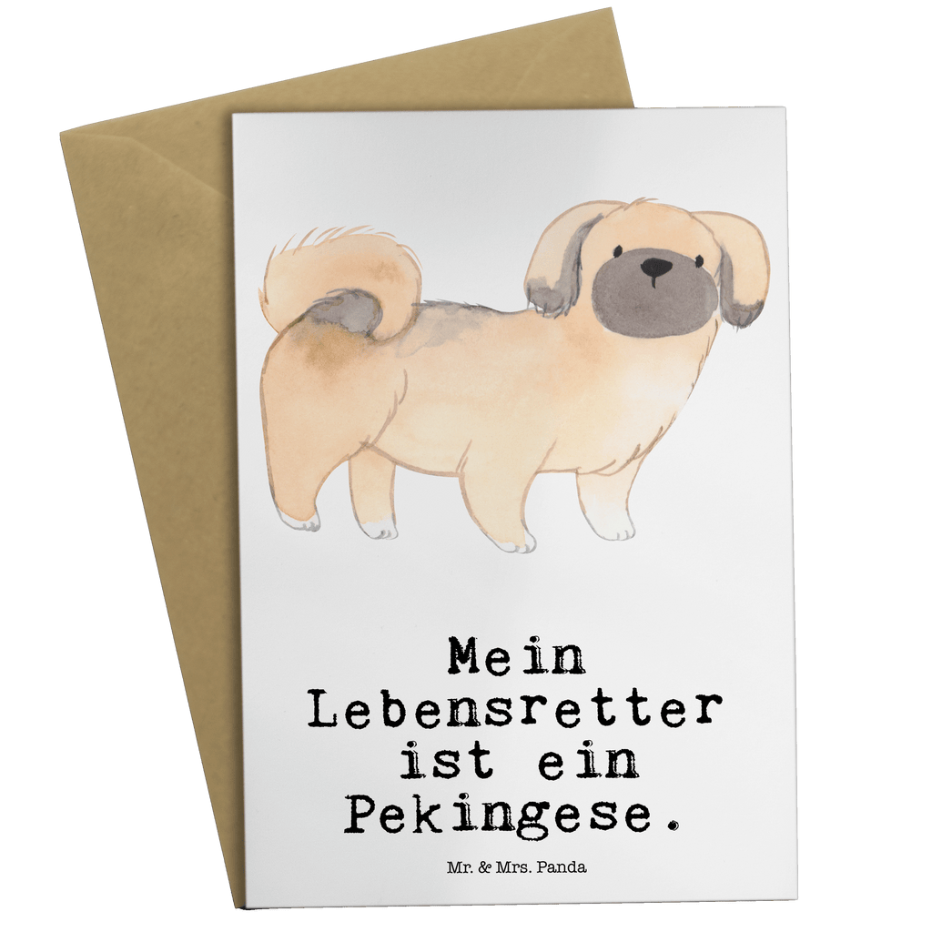 Grußkarte Pekingese Lebensretter Grußkarte, Klappkarte, Einladungskarte, Glückwunschkarte, Hochzeitskarte, Geburtstagskarte, Karte, Ansichtskarten, Hund, Hunderasse, Rassehund, Hundebesitzer, Geschenk, Tierfreund, Schenken, Welpe, Pekingese, Pekinese, Peking-Palasthund