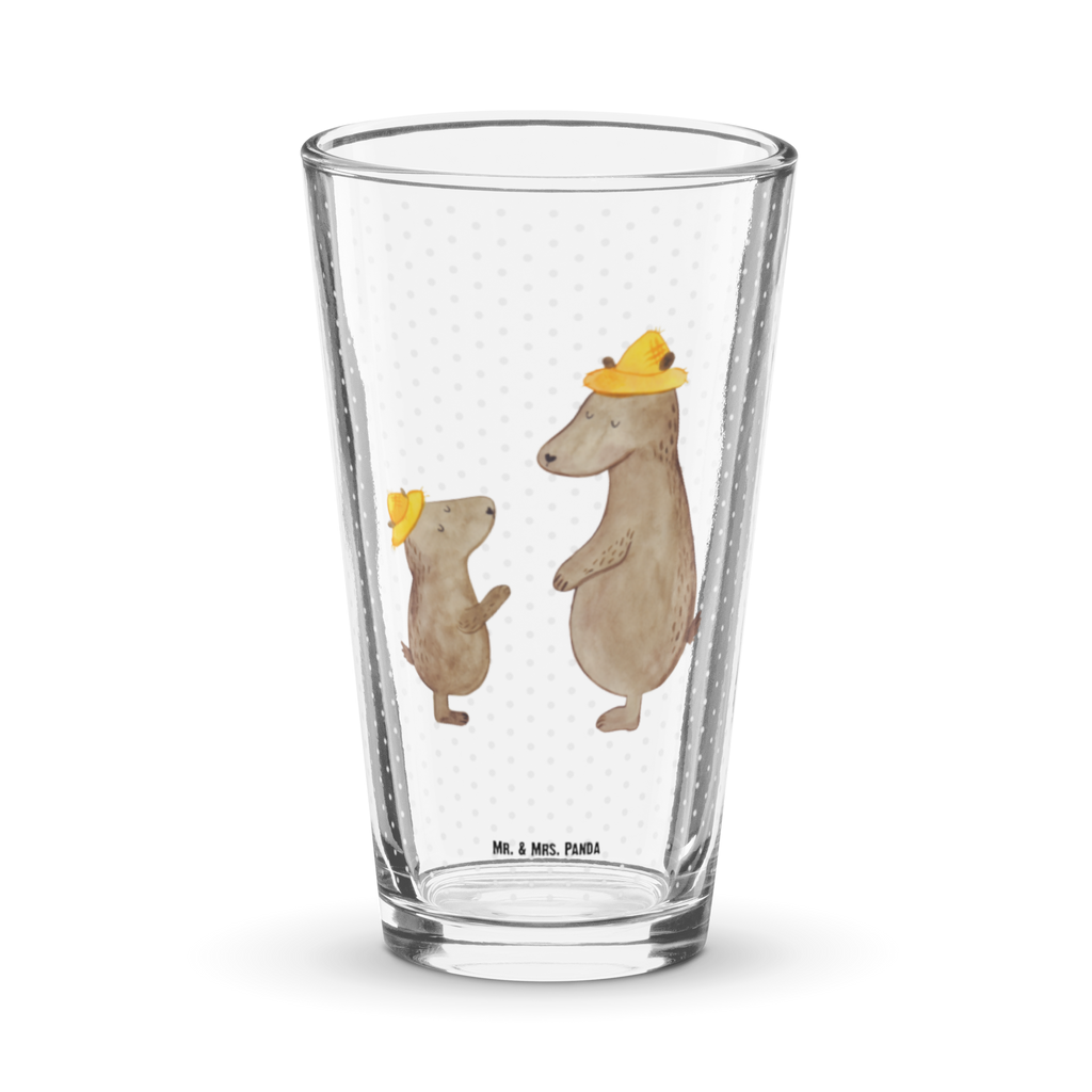 Premium Trinkglas Bären mit Hut Trinkglas, Glas, Pint Glas, Bierglas, Cocktail Glas, Wasserglas, Familie, Vatertag, Muttertag, Bruder, Schwester, Mama, Papa, Oma, Opa, Bär, Bären, Vater, Papi, Paps, Dad, Daddy, Lieblingsmensch, Sohn, Söhne, Kind, Kinder, Vater-Sohn, Family, Vorbild