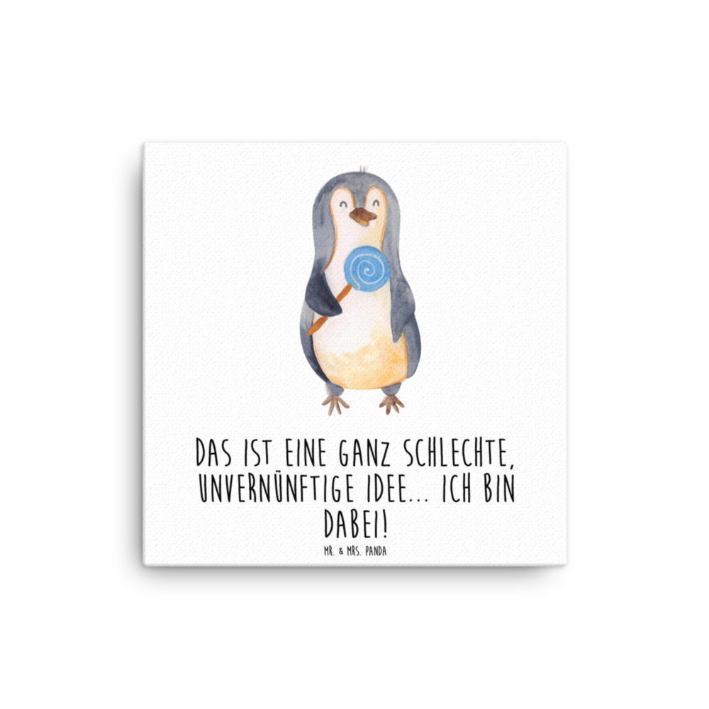 Leinwand Bild Pinguin Lolli Leinwand, Bild, Kunstdruck, Wanddeko, Dekoration, Pinguin, Pinguine, Lolli, Süßigkeiten, Blödsinn, Spruch, Rebell, Gauner, Ganove, Rabauke