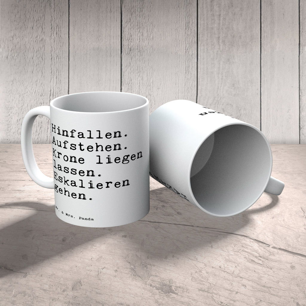 Tasse Hinfallen. Aufstehen. Krone liegen... Tasse, Kaffeetasse, Teetasse, Becher, Kaffeebecher, Teebecher, Keramiktasse, Porzellantasse, Büro Tasse, Geschenk Tasse, Tasse Sprüche, Tasse Motive, Kaffeetassen, Tasse bedrucken, Designer Tasse, Cappuccino Tassen, Schöne Teetassen, Spruch, Sprüche, lustige Sprüche, Weisheiten, Zitate, Spruch Geschenke, Spruch Sprüche Weisheiten Zitate Lustig Weisheit Worte